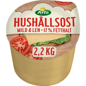 Hushållsost 17% Arla®. 2200 gram ungefärlig vikt.